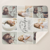 Couverture Sherpa L'amour manuscrit personnalisé Grandpa 8-Photo (Devant (Horizontal))