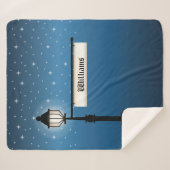 Couverture Sherpa Lampe Ancienne À La Nuit & Connexion Pour Nom De F (Devant (Horizontal))
