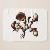 Couverture Sherpa Lanceur de baseball Goofy Cat se prépare (Devant (Horizontal))