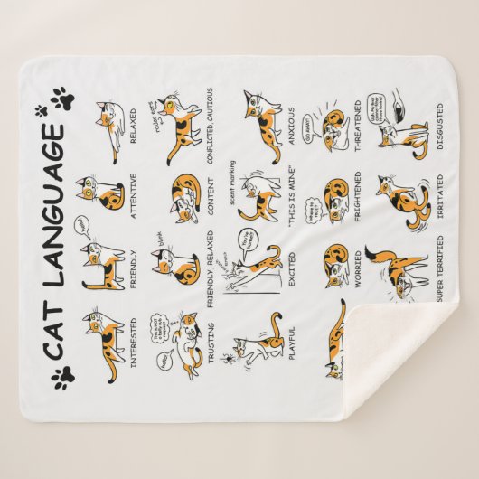 Couverture Sherpa Langue de chat, Drôle Chat Kitten, Aimer Idée cade (Devant (Horizontal))