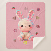 Couverture Sherpa Lapin au Crochet Sucré (Devant)