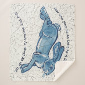 Couverture Sherpa Lapin bleu foncé Delft Dedham Nouvel An Pâques (Devant)