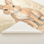 Couverture Sherpa Lapin brun mignon dans une forêt (3/4)
