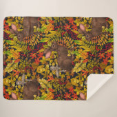 Couverture Sherpa Lapin d'automne en noir (Devant (Horizontal))