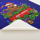 Couverture Sherpa Lapin de Noël (3/4)