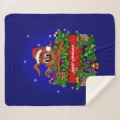 Couverture Sherpa Lapin de Noël (Devant (Horizontal))