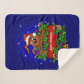 Couverture Sherpa Lapin de Noël (Devant (Horizontal))