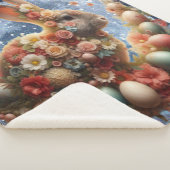 Couverture Sherpa Lapin de Pâques en fleurs (3/4)
