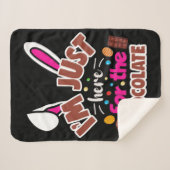 Couverture Sherpa Lapin de Pâques Je suis juste là pour le chocolat (Devant (Horizontal))