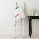 Couverture Sherpa lapin mignon et lune croissant (En situation)