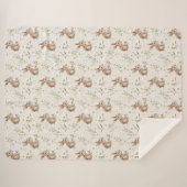 Couverture Sherpa Lapins de Pâques Fleurs de Marguerite (Devant (Horizontal))