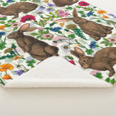 Couverture Sherpa Lapins et fleur sauvage (3/4)