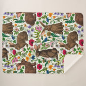 Couverture Sherpa Lapins et fleur sauvage (Devant (Horizontal))