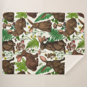 Couverture Sherpa Lapins et flore boisée 4 (Devant (Horizontal))