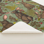 Couverture Sherpa Lapins et flore boisée Sherpa Blanket (3/4)