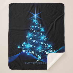 Couverture Sherpa l'arbre de Noël stylisé et lumineux de SlipperyJoe