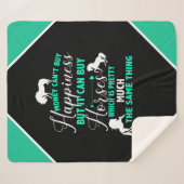 Couverture Sherpa L'argent peut acheter Cheval Mint Green (Devant (Horizontal))