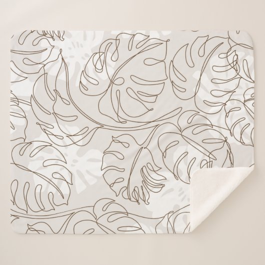 Couverture Sherpa L'art botanique minimal sans couture motif. m trop (Devant (Horizontal))