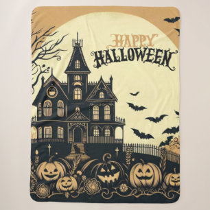Couverture Sherpa L'art d'Halloween vintage