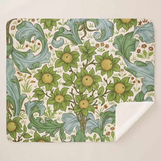 Couverture Sherpa L'art nouveau du motif de verger de William Morris (Devant (Horizontal))