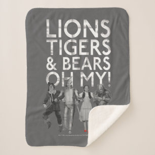 Couverture Sherpa L'Assistant D'Oz™ Lions Tigers & Ours Oh My!