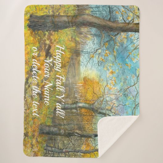 Couverture Sherpa L'automne doré dans une aquarelle en chênaie (Devant)