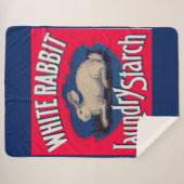 Couverture Sherpa Lave lapin blanc étiquette de caisse d'amidon (Devant (Horizontal))