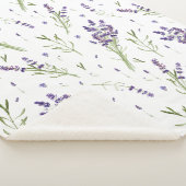 Couverture Sherpa Lavender Plant Pattern Sherpa Fleece Blanket (3/4)