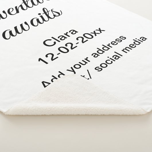 Couverture Sherpa L'aventure commence ajouter nom date année lieu (3/4)