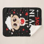 Couverture Sherpa Lazy in Love Sheep pour célibataires de la Saint-V (Devant (Horizontal))