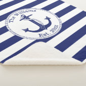 Couverture Sherpa Le bleu marine nautique d'Ancre barre le nom de (3/4)