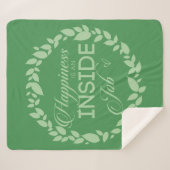 Couverture Sherpa Le Bonheur Est Un Travail Intérieur - Vert (Devant (Horizontal))