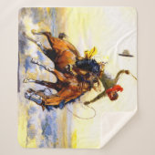 Couverture Sherpa "Le Bucker" Western Art de Charles M Russell (Devant)