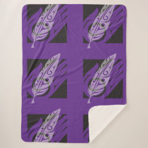 Le Cadeau - Blanket Sherpa Violet Et Carrelé