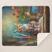 Couverture Sherpa Le Chat Artistique (Devant (Horizontal))