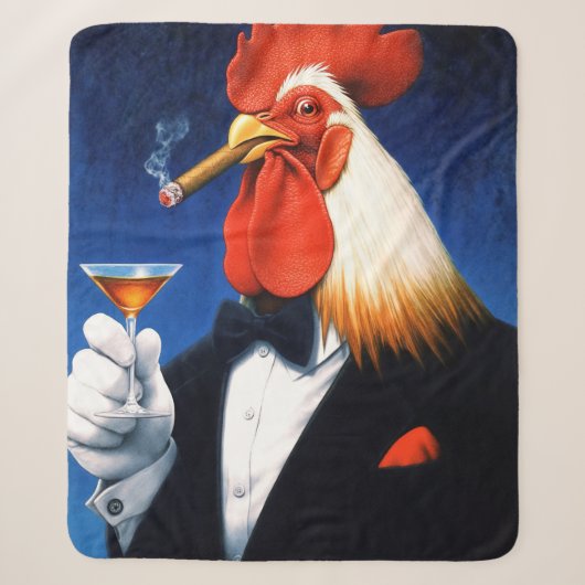 Couverture Sherpa Le coq Dapper | Funny Gentleman's Club (Devant)