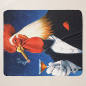 Couverture Sherpa Le coq Dapper | Funny Gentleman's Club (Devant (Horizontal))