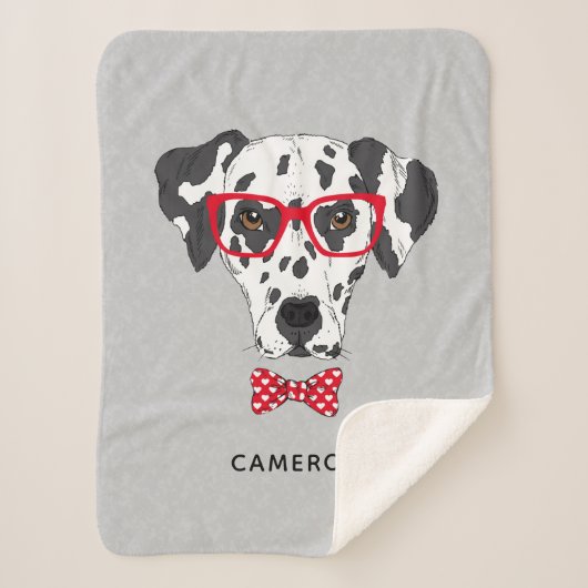 Couverture Sherpa Le Dalmate à la mode | ajoutent votre nom (Devant)