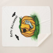 Couverture Sherpa Le fantôme d'Halloween, chauve-souris, fantôme et  (Devant (Horizontal))