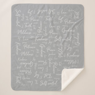 Couverture Sherpa Le Fruitage de l'Esprit Sherpa Blanket Grey et Whi