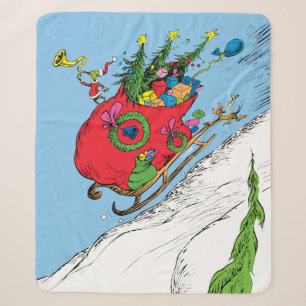 Couverture Sherpa Le Grinch et Max en traîneau en fuite
