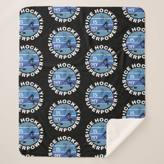 Couverture Sherpa Le hockey sur glace est ma superpuissance (Devant)