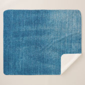 Couverture Sherpa Le jean bleu texture gros plan. jean denim bleu (Devant (Horizontal))