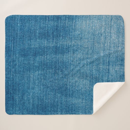 Couverture Sherpa Le jean bleu texture gros plan. jean denim bleu (Devant (Horizontal))