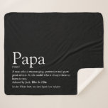 Couverture Sherpa Le meilleur papa, papa, le père Noir de définition<br><div class="desc">Personnalisez pour votre père, papa, papa ou père spécial pour créer un cadeau unique pour la Fête des pères, les anniversaires, Noël ou n'importe quel jour que vous voulez montrer combien il signifie pour vous. Une façon parfaite de lui montrer à quel point il est extraordinaire chaque jour. Conçu par...</div>