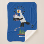 Couverture Sherpa Le mignon secrétaire oiseau écrire des notes dessi (Devant)