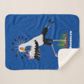 Couverture Sherpa Le mignon secrétaire oiseau écrire des notes dessi (Devant (Horizontal))