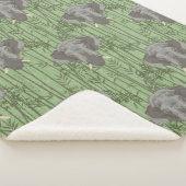 Couverture Sherpa Le Motif blanc des éléphants majestueux Lotus (3/4)