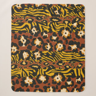 Couverture Sherpa Le patchwork de léopard et de peaux de tigres sauv