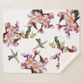 Couverture Sherpa Le Plumeria d'oiseau de colibri fleurit la (Devant (Horizontal))